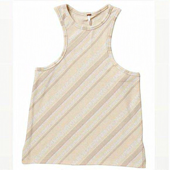 Free People Tops - FREE PEOPLE Ivory Striped Sidelines‎ Tank Size Small